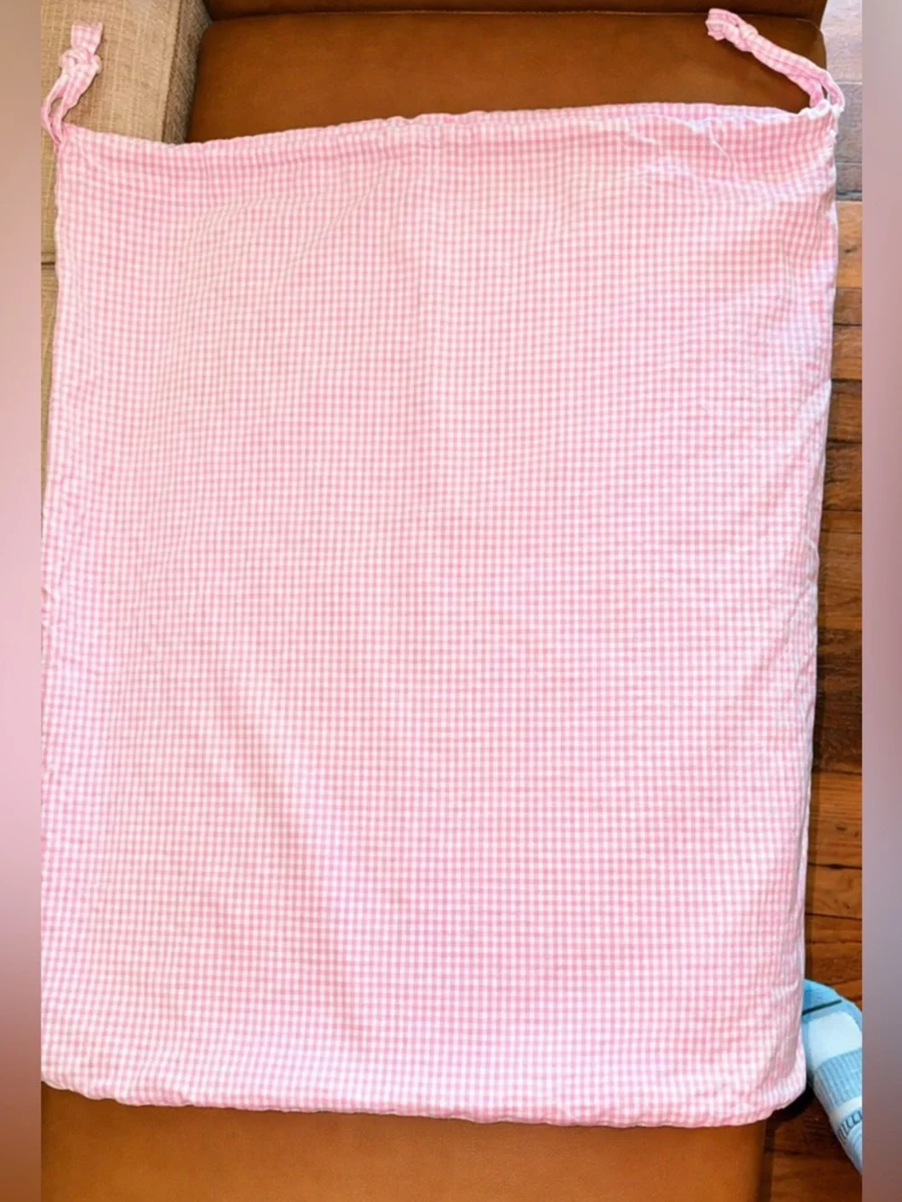 GUC Pottery Barn Kids- Pink White Girls Gingham Hamper Liner